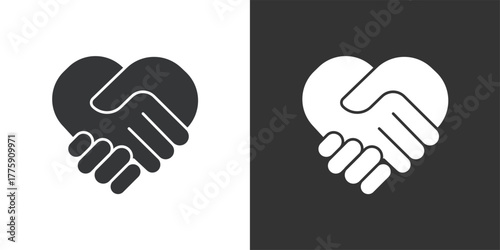 Agreement with the Heart icon. Solid glyph series icon