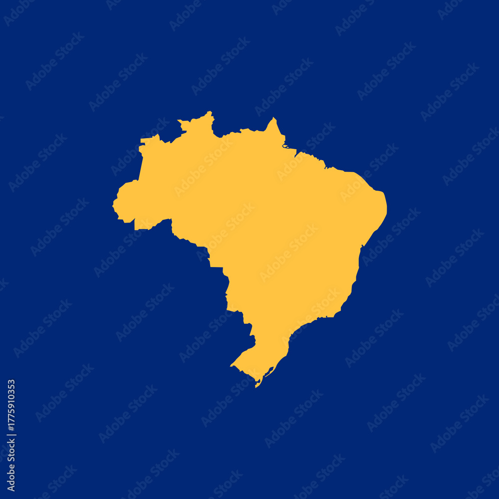 Fototapeta premium vector silhouette of brazil for geography, travel, and national identity themes. brasil map vector illustraion