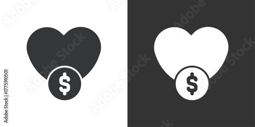 Financial Donations icon. Solid glyph series icon