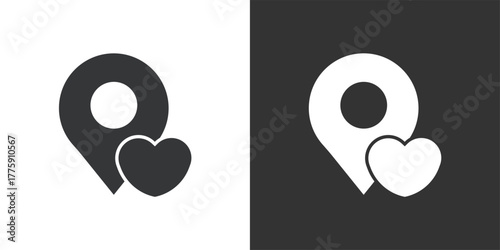 Charity Locations icon. Solid glyph series icon