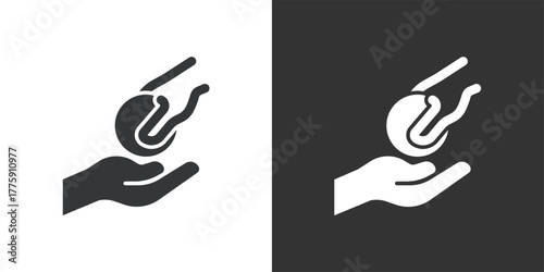 Accepting Donations icon. Solid glyph series icon