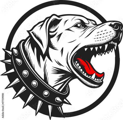 Aggressive hound head logo vector