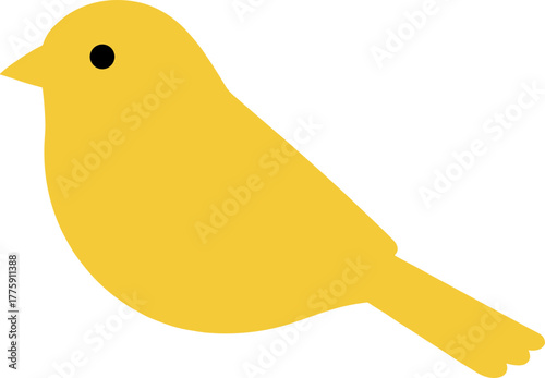 Simple Flat Illustration of a Yellow Canary Bird with Minimal Detail