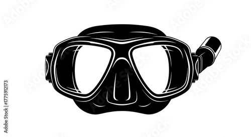 Explore underwater worlds with this sleek diving mask, perfect for adventure seekers ready to discover ocean depths and marine life in vibrant monochrome style