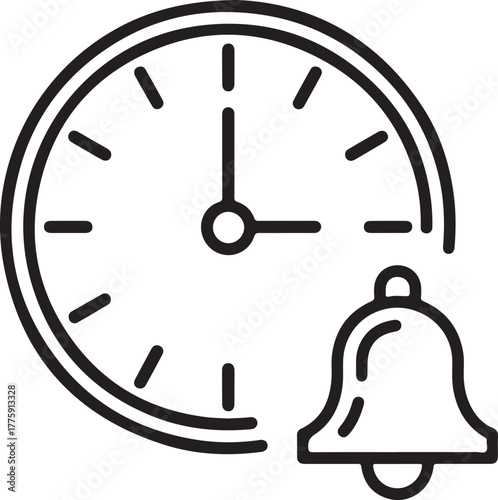 Clock and bell icon symbolizing time and alert