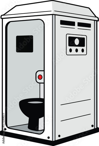 Portable toilet unit outdoor event facility sanitation hygiene vector
