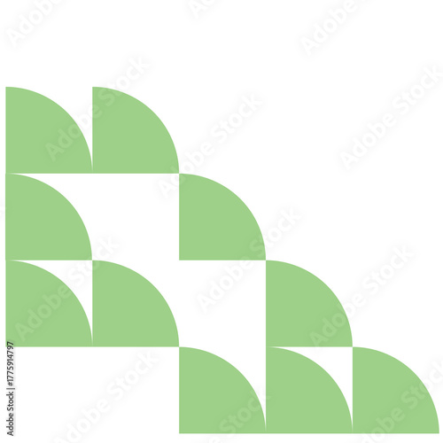 Abstract Quarter Circle Geometric Pattern - Modern Minimalist Background Design - abstract green background
