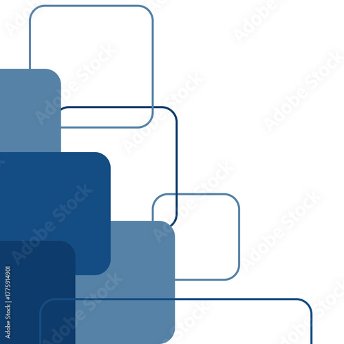 Abstract Rounded Square Pattern in Warm Colors - Modern Minimalist Background - vector illustration of a blue folder