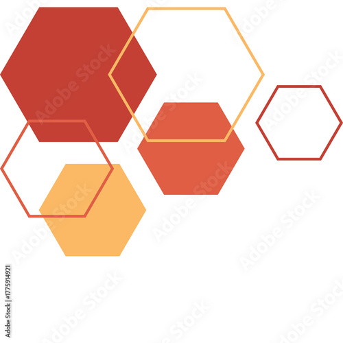 Abstract orange Hexagon Pattern - Geometric Vector Background Design - abstract hexagon background