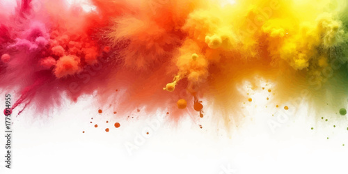 Abstract watercolor background with fiery orange and yellow smoke texture