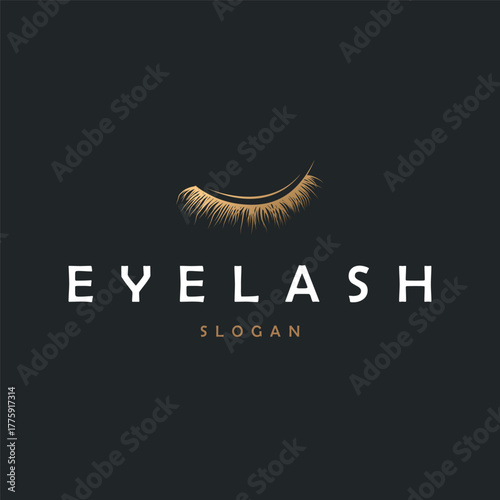 Eyelash logo design for women beauty with a simple and elegant concept, template design for women's salons and business brand