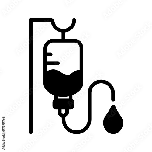 Vector solid black icon for Iv drip