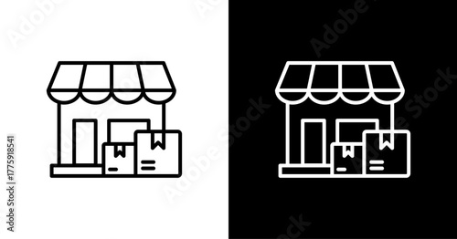 Retailer  White Icon Set Design