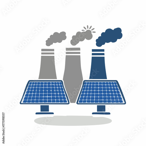 Green Energy Transition: Solar Power vs. Fossil Fuel Plants