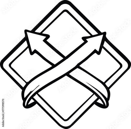 Arrow Crossing Icon Illustrative Symbol Representing Connection, Exchange, and Movement