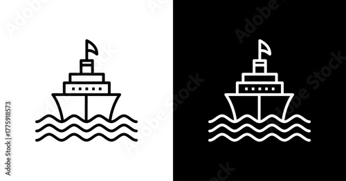 Shipment  White Icon Set Design