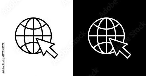 Internet  White Icon Set Design