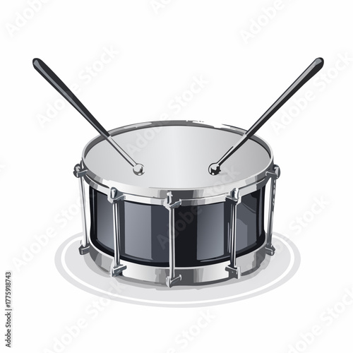 Snare Drum and Sticks: Musical Instrument Illustration