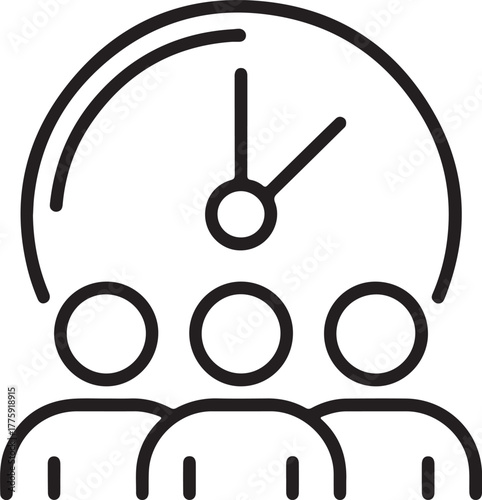 Teamwork and time management concept icon
