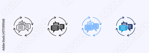 Feedback Loops Icon Set Multiple Style Collection