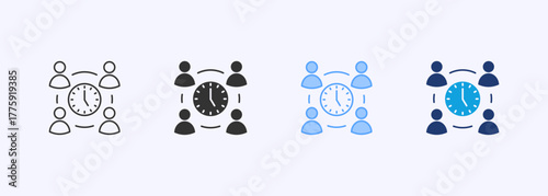 Time Management Icon Set Multiple Style Collection