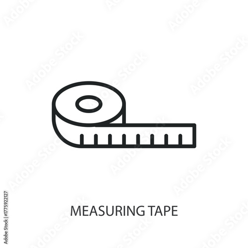 Measuring tape thin line icons. Original vector illustration.
