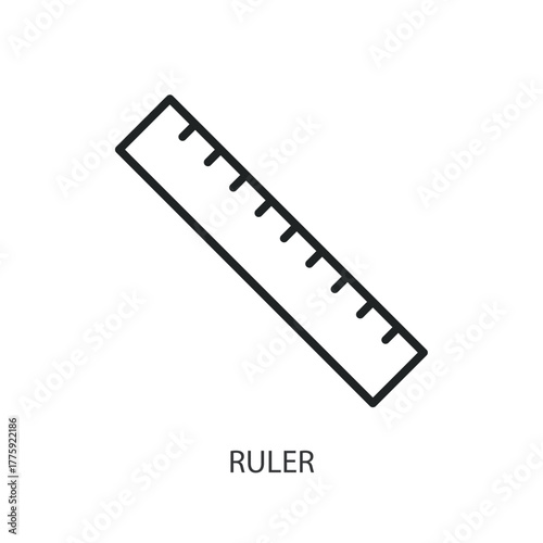 Ruler thin line icons. Original vector illustration.