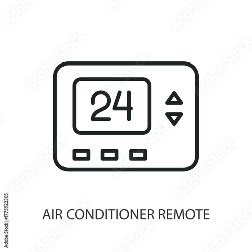 Air conditioner remote thin line icons. Original vector illustration.