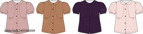 Variety of Women's Blouses A Colorful Display of Fashionable Tops in Various Hues and Styles