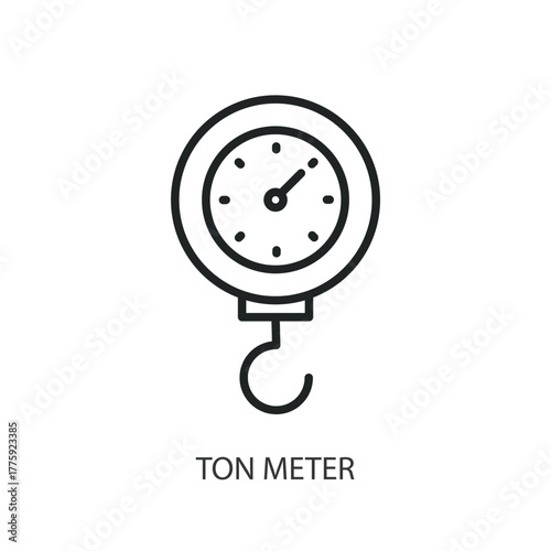Ton meter thin line icons. Original vector illustration.