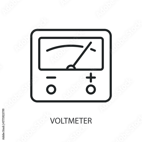 Voltmeter thin line icons. Original vector illustration.