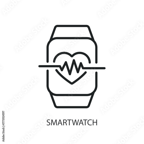 Smartwatch thin line icons. Original vector illustration.