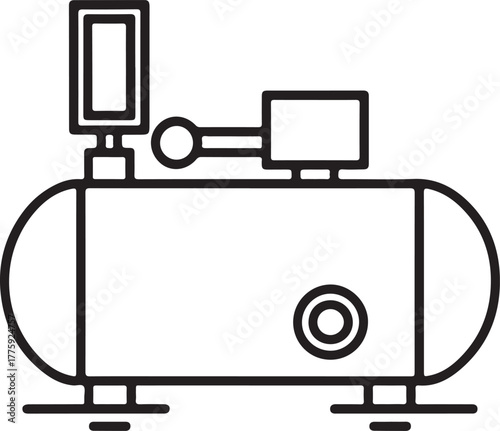 Simple line drawing of an air compressor machine