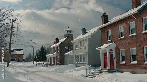 seasonal period characterized by cold weather and snowfall in a historic coastal city known for its maritime