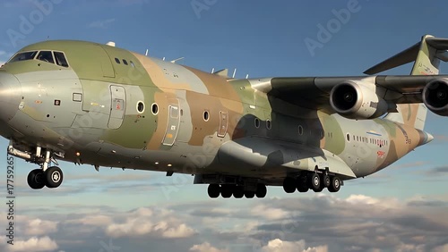 large-scale military aircraft designed for the strategic transportation of heavy cargo and equipment over long