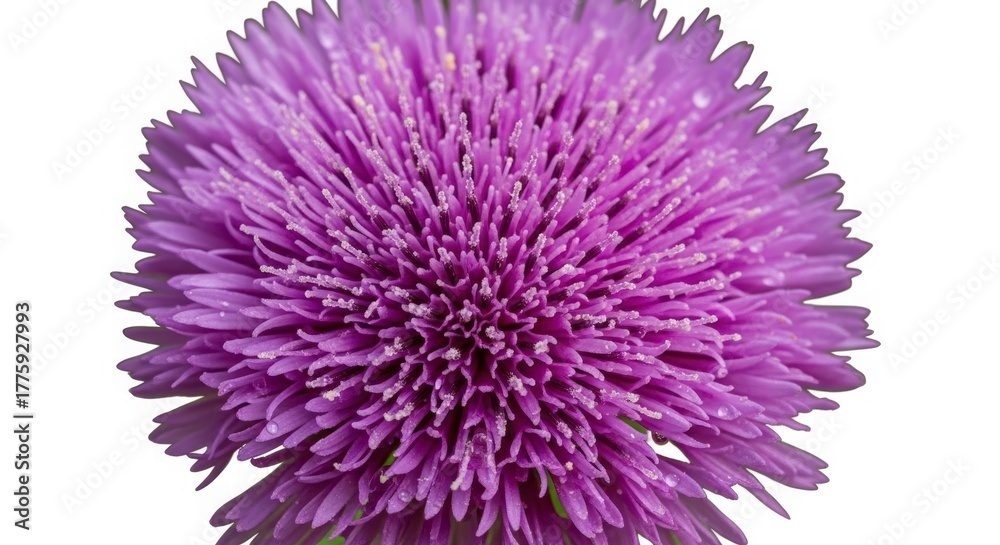 Obraz premium Vibrant Bloom: An up-close view reveals a single, striking purple flower, a testament to the intricate beauty found in nature.