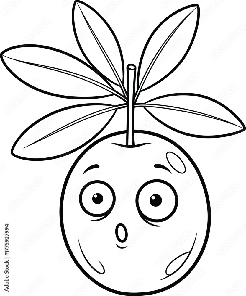 Obraz premium vector illustration of an apple with leaf