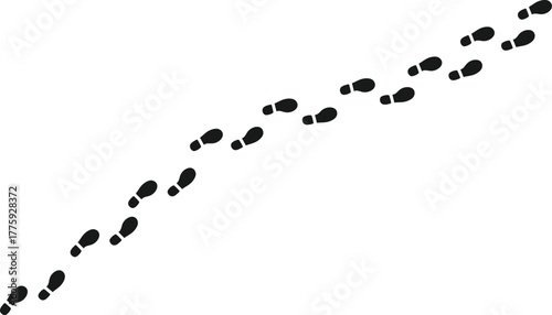 Track and Trace: Human Footprints Winding Path Illustration