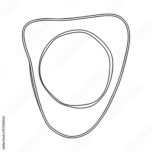 Outline for Coloring of Triangle Pirate Hat. Vector Illustration.