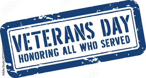 Blue Veterans Day Stamp Honoring All Who Served military service