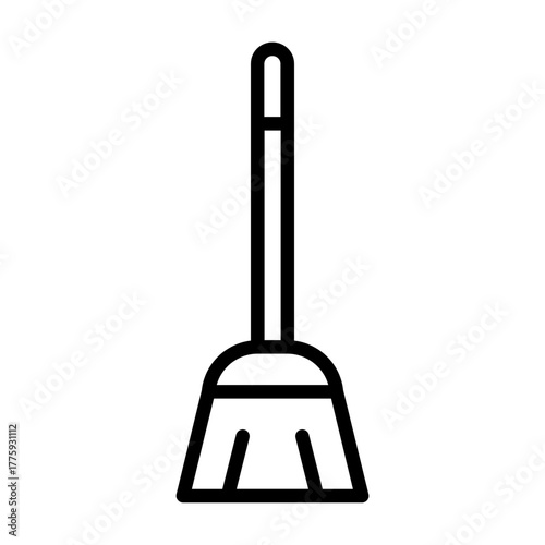 Minimalist Broom Line Icon
