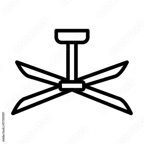Minimalist Ceiling Fan Line Icon