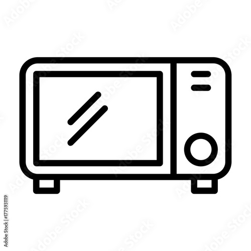 Minimalist Microwave Oven Line Icon
