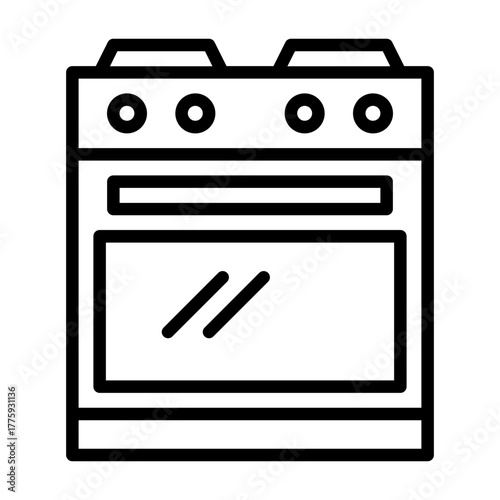 Minimalist Gas Stove Line Icon