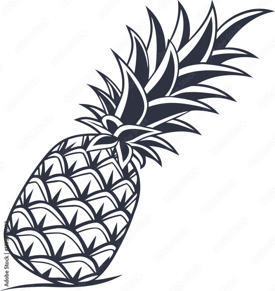 Obraz premium pineapple vector illustration