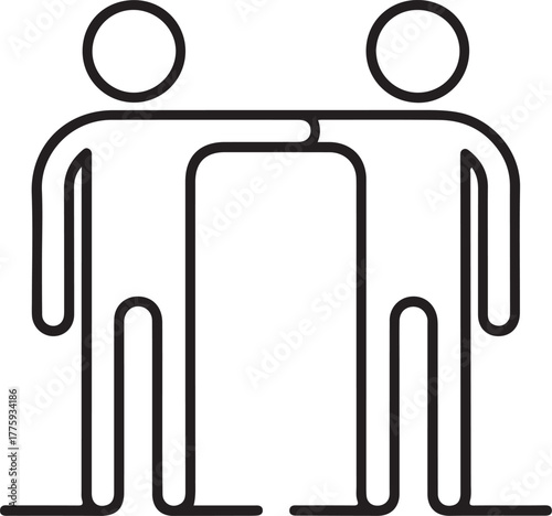 Two figures standing together side by side