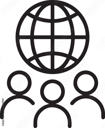 Global teamwork and collaboration icon