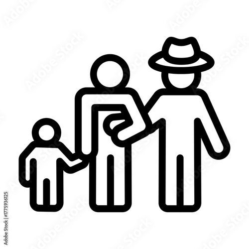 Generational Chain Vector Line Icon Design