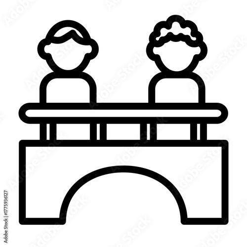 Generational Bridge Vector Line Icon Design