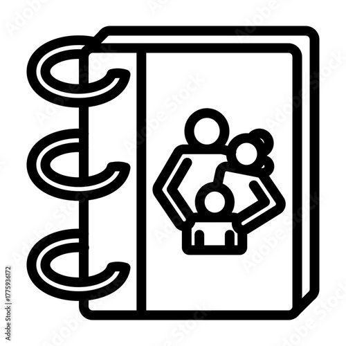 Family Memory Album Vector Line Icon Design